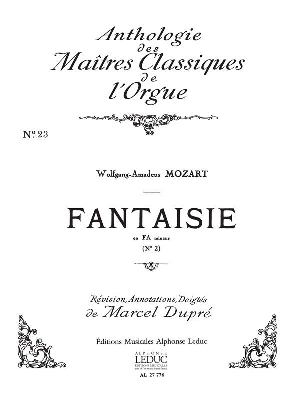Mozart: Fantaisie En Fa Mineur N02