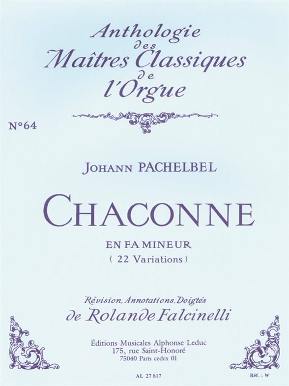 Pachelbel: Chaconne En Fa Mineur 