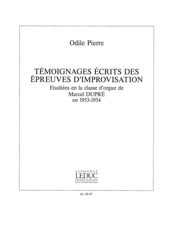 Pierre: Temoignages Ecrits Des