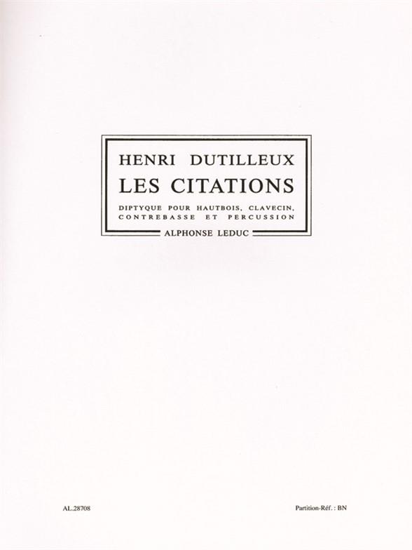 Henri Dutilleux: Les Citations