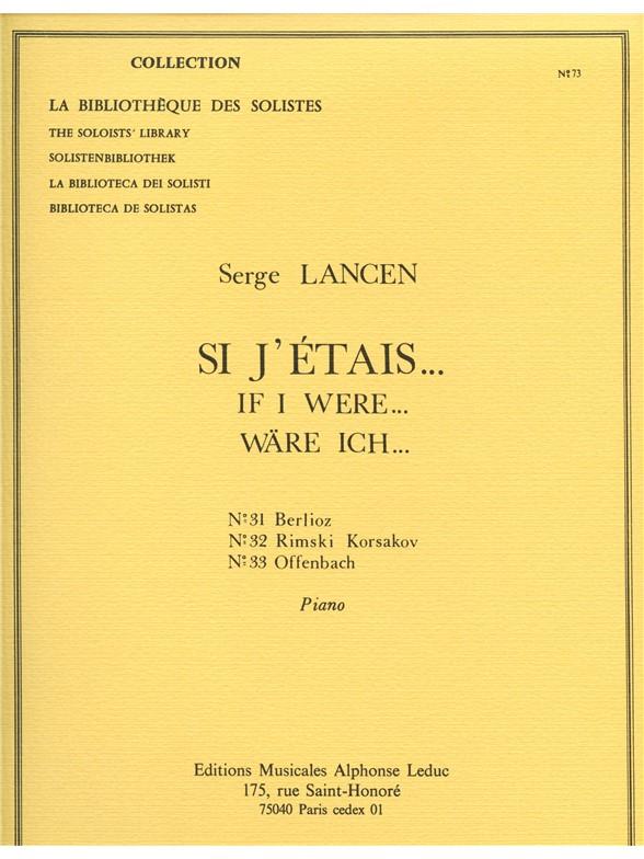Serge Lancen: Si J'Etais -N031 Berlioz/N032