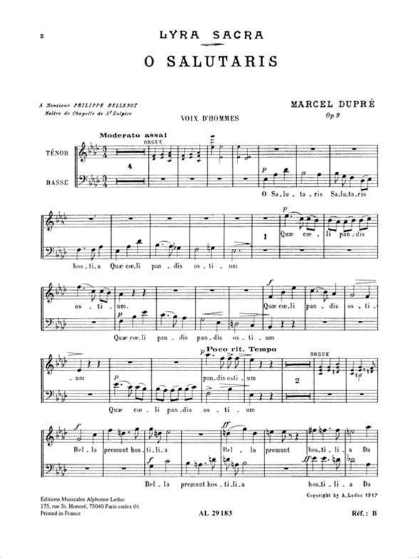 Marcel Dupre: 4 Motets Op.9, No.1: O Salutaris