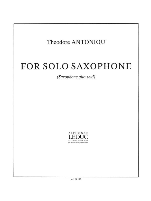 Antoniou: For Solo Saxophone