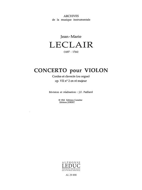 Concerto Op.7, No.2 in D major
