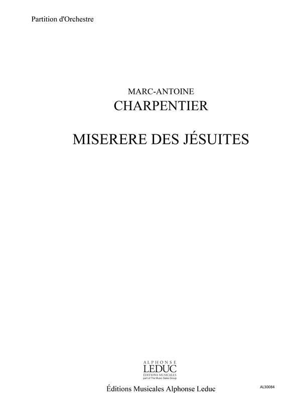 Miserere Des Jesuites Choir & Orchestra Score