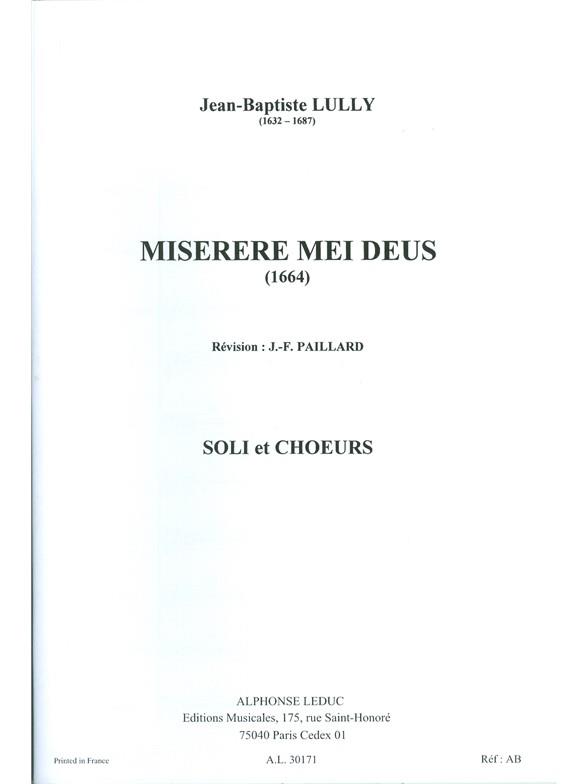 Lully: Miserere Mei Deus