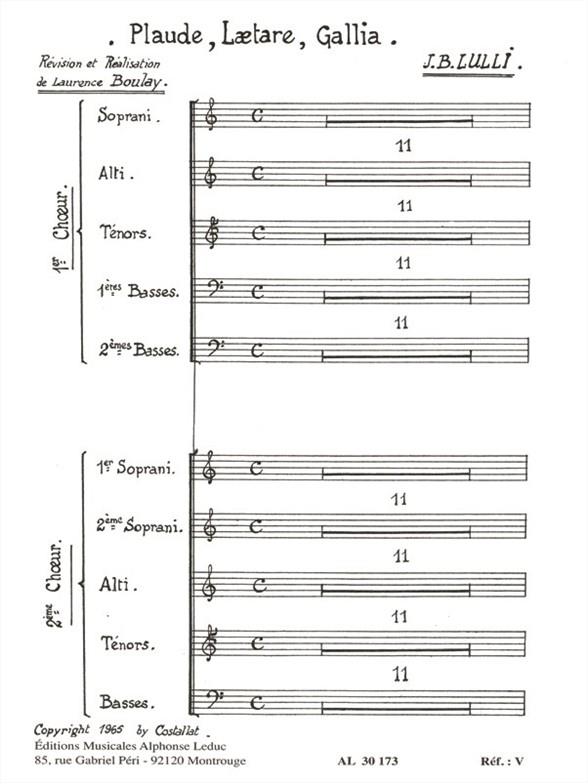 Lully: Plaude Laetare Gallia