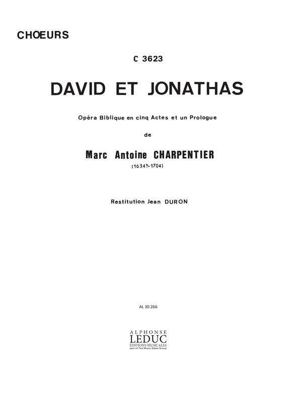 M.A. Charpentier: David Et Jonathas