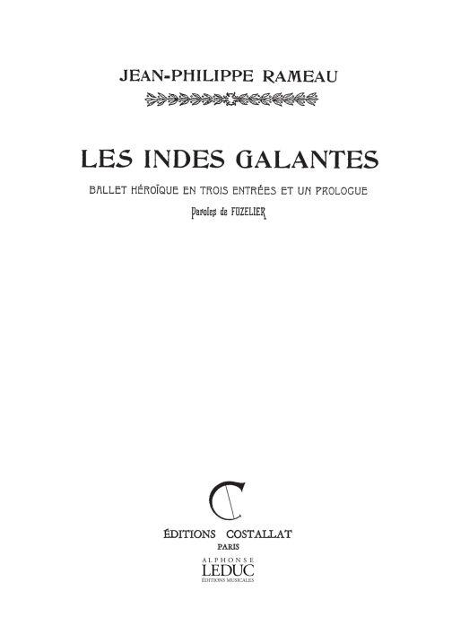 Rameau: Indes Galantes