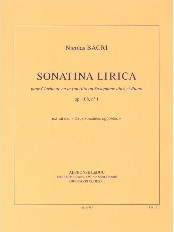 Sonatina Lirica Op 108 No 1 Clarinet In a & Piano