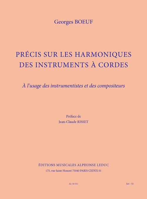 Boeuf: Précis sur les harmoniques des instrument à cordes