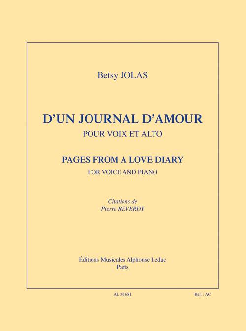 Betsy Jolas: Pages From A Love Diary