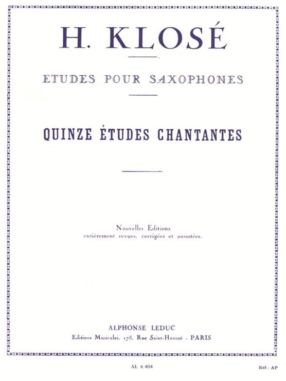 Klose: 15 Etudes Chantantes