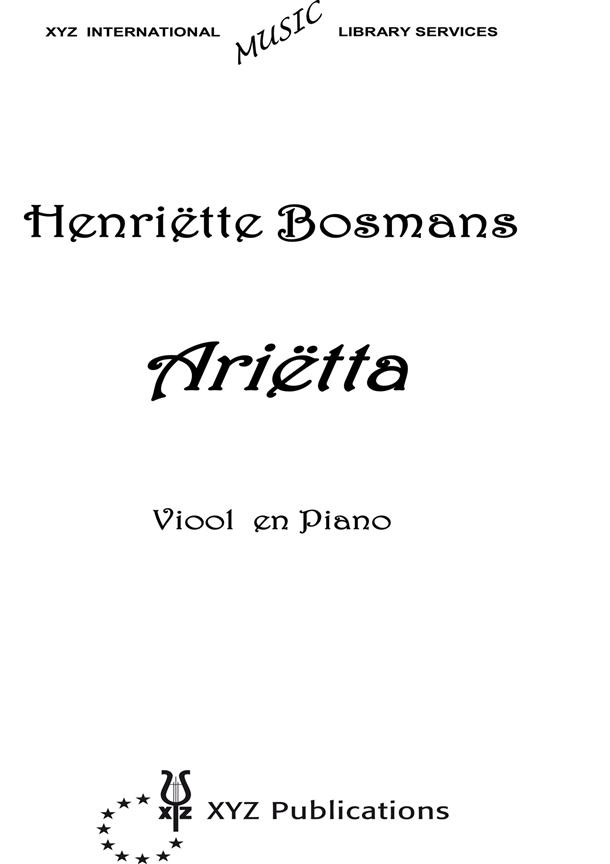 Henriette Bosmans: Arietta