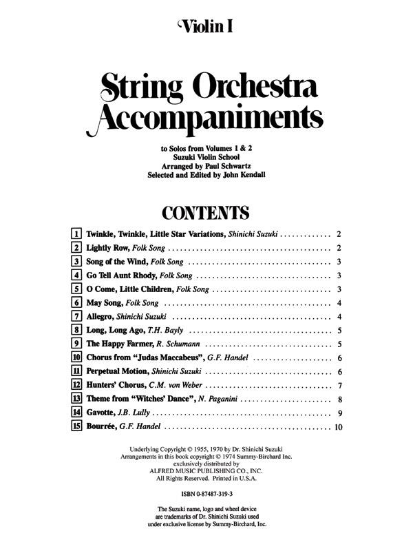 String Orchestra Acc. to Solos from Vol.s 1 & 2