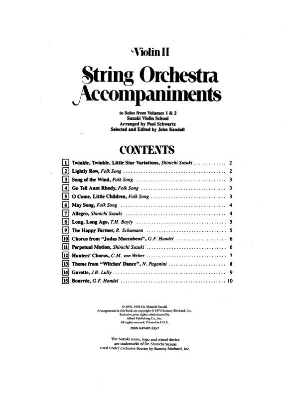 String Orchestra Acc. to Solos from Vol.s 1 & 2