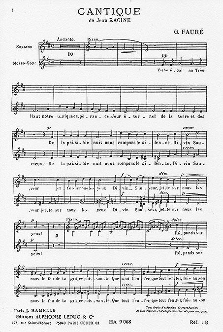 Gabriel Fauré: Cantique de Jean Racine Opus 11