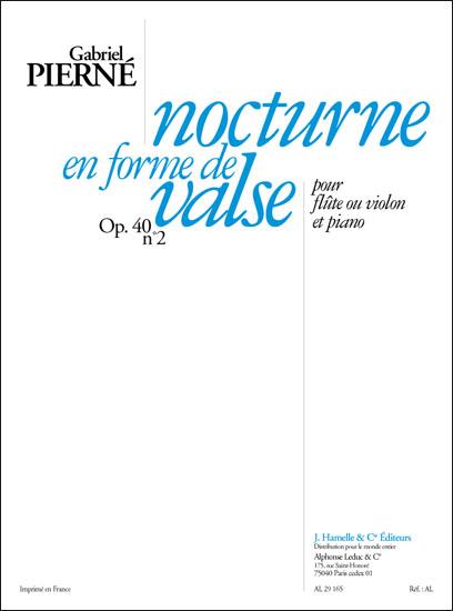 Pierne: Nocturne en fuerme de valse pour flûte et piano