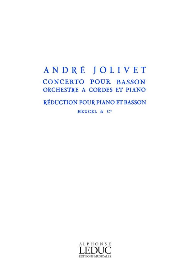 André Jolivet: Concerto Pour Bassoon