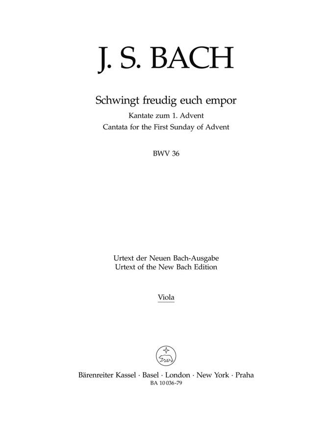 Bach: Kantate BWV 36  Schwingt freudig euch empor (Altviool)