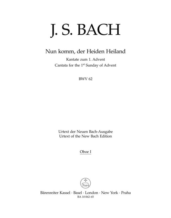 Bach: Kantate BWV 62  Nun komm, der Heiden Heiland  (Set)