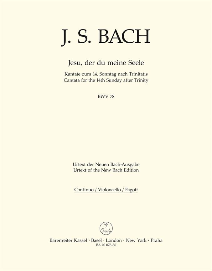 Bach: Kantate BWV 78  Jesu, der du meine Seele (Cello/Kontrabas/Basso-Continuo)