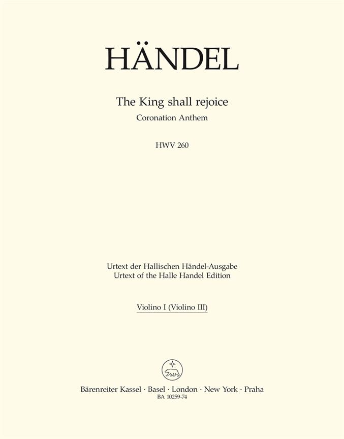 Handel: The King shall rejoice HWV 260 (Viool 1)