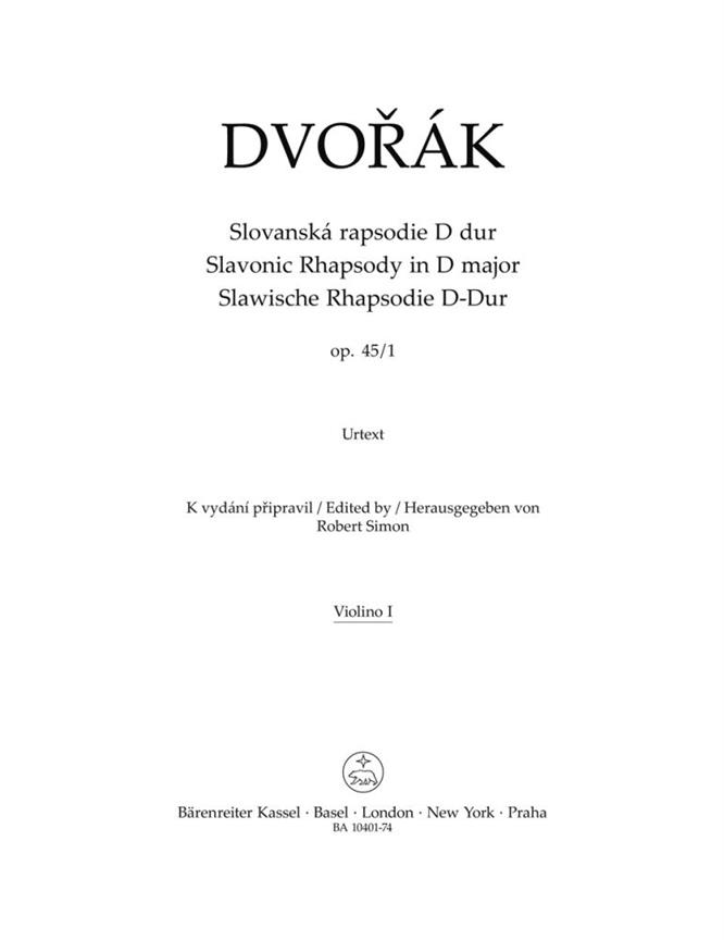 Dvorak: Slavonic Rhapsody in D maj op. 45/1