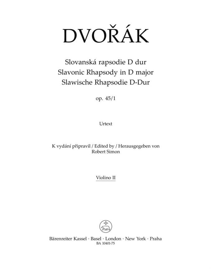 Dvorak: Slavonic Rhapsody in D maj op. 45/1