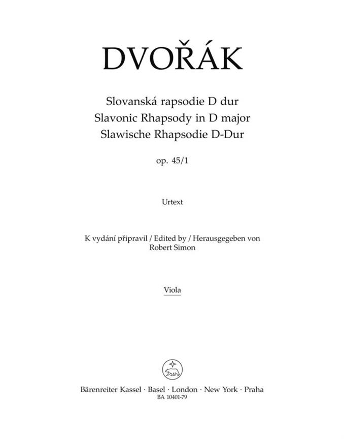 Dvorak: Slavonic Rhapsody in D maj op. 45/1