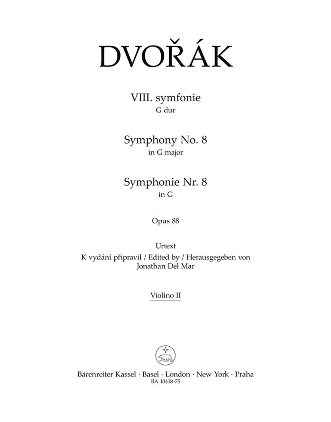 Dvorak: Symphony No. 8 G Major op. 88 (Partituur)