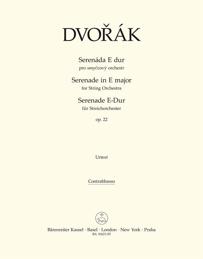 Antonin Dvorak: Serenade For String Orchestra E major op. 22 (Kontrabas)