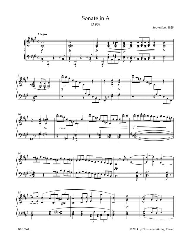 Franz Schubert: Sonata In A Major for Piano D 959