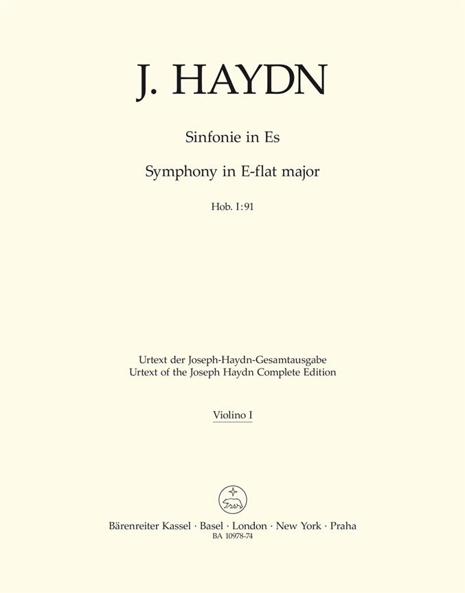 Jospeh Haydn: Symphony no. 91 E-flat major Hob. I:91 (Viool 1)