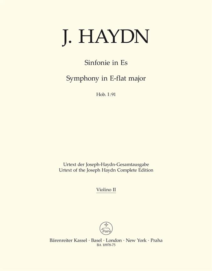 Jospeh Haydn: Symphony no. 91 E-flat major Hob. I:91 (Viool 2)