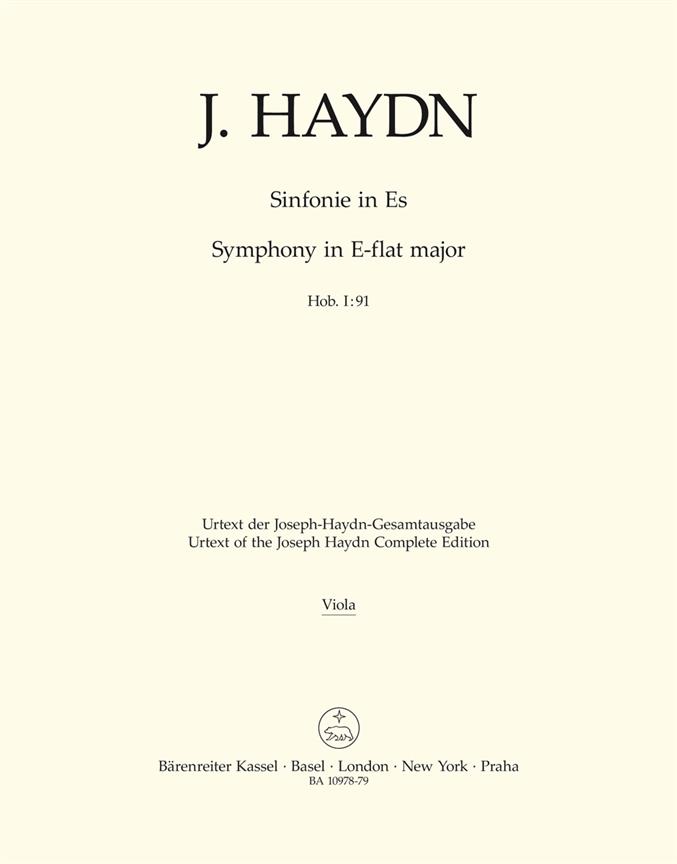 Jospeh Haydn: Symphony no. 91 E-flat major Hob. I:91 (Altviool)