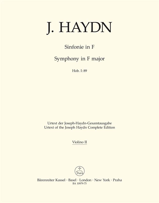 Joseph Haydn: Symphony F major Hob. I:89 (Viool 2)
