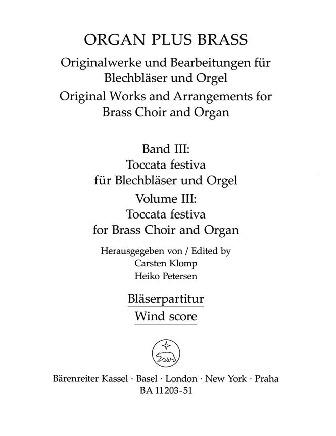 Organ Plus Brass, Volume Iii: Toccata Festiva