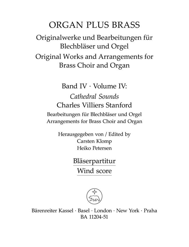 Charles Villiers Stanford Organ Plus BrassBand IV Cathedral Sounds (Partituur)
