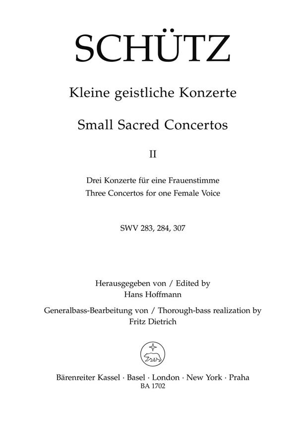 Schutz: Kleine Geistliche Konzerte  Heft 2