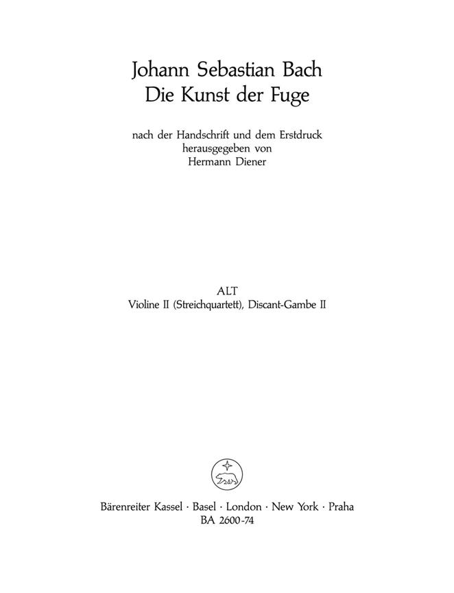 Die Kunst der Fuge. Ausgabe nach der Handschrift und dem Erstdruck mit Choral 