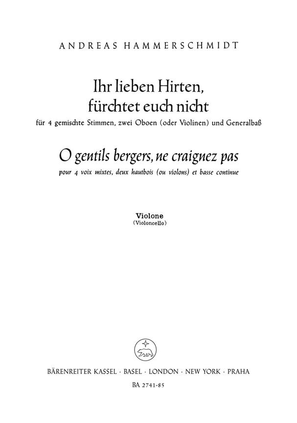 Ihr lieben Hirten, fuerchtet euch nicht - O gentils bergers, ne craignez paz