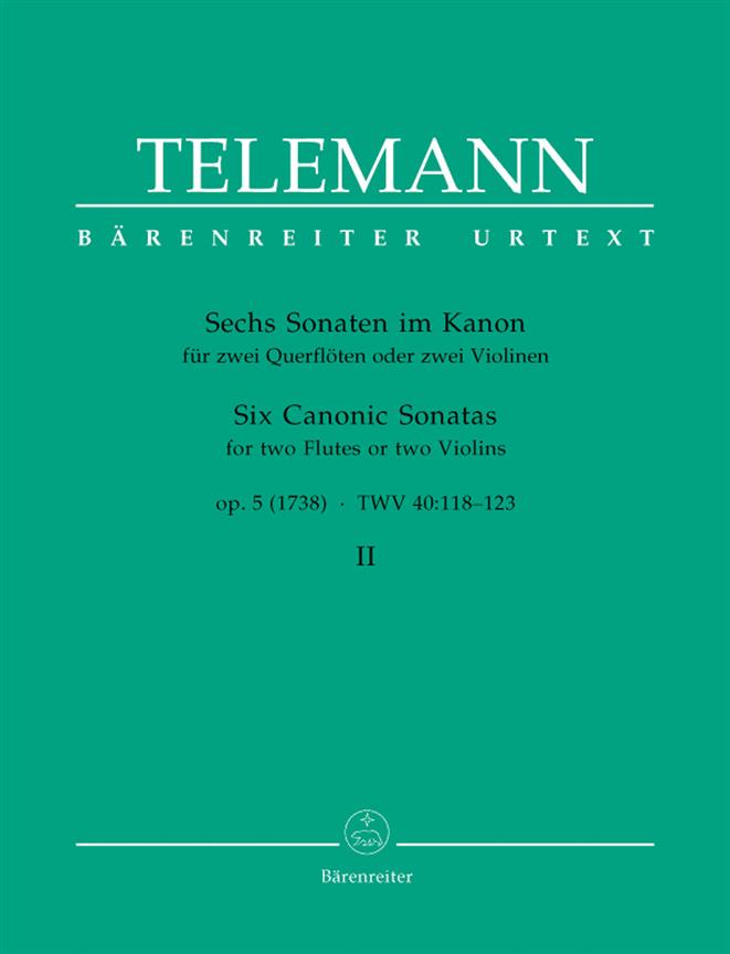 Telemann: Six Canonic Sonatas for Two Violins (or Two Flutes) op. 5 TWV 40:118-123