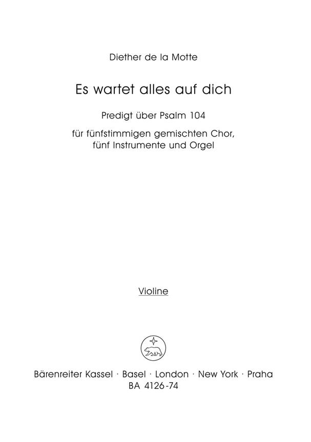 Es wartet alles auf dich. Predigt über Psalm 104 (1968)