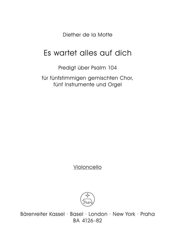 Es wartet alles auf dich. Predigt über Psalm 104 (1968)