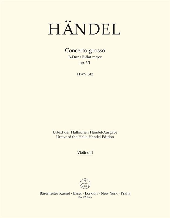Handel: Concerto grosso B-flat major HWV 312 (Viool 1)