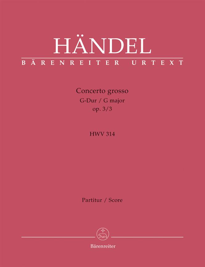 Handel: Concerto grosso G major HWV 314 (Partituur)