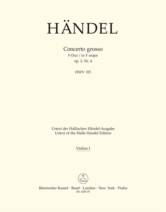 Handel: Concerto grosso F major HWV 315 (Viool 1)