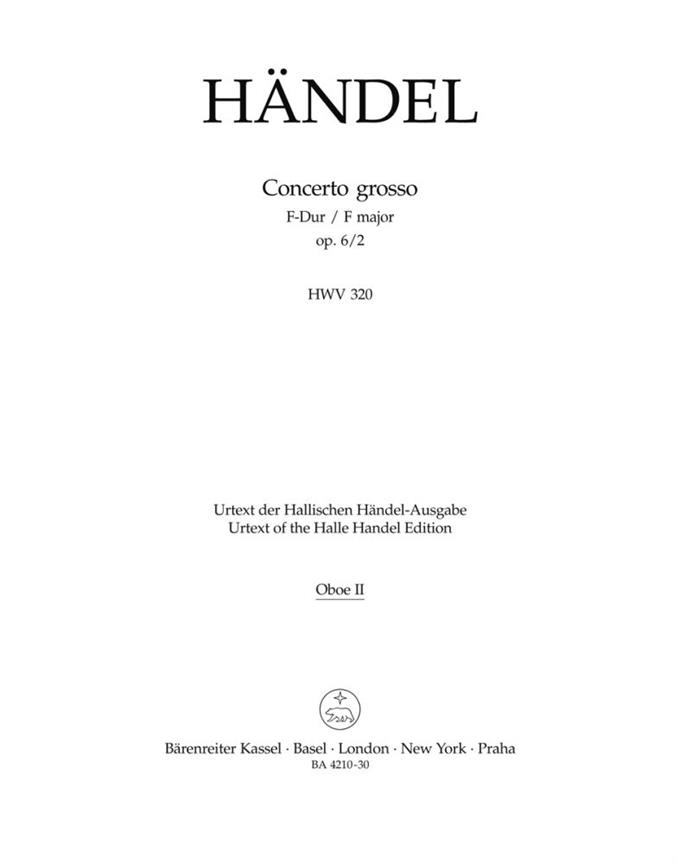 Handel: Concerto grosso F-Dur op. 6/2 HWV 320 (Hobo 2)