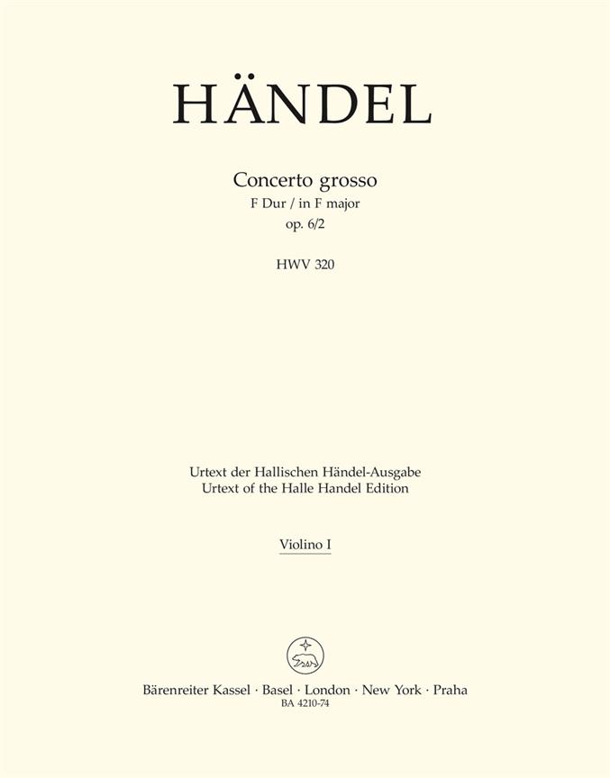 Handel: Concerto grosso F-Dur op. 6/2 HWV 320 (Viool 1)